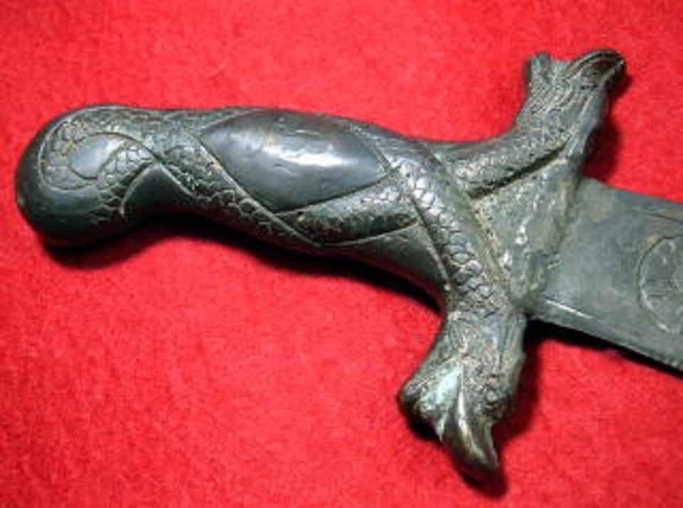 中国・青銅の青龍刀（実物）: 軍装品・刀剣・短剣・アンティーク